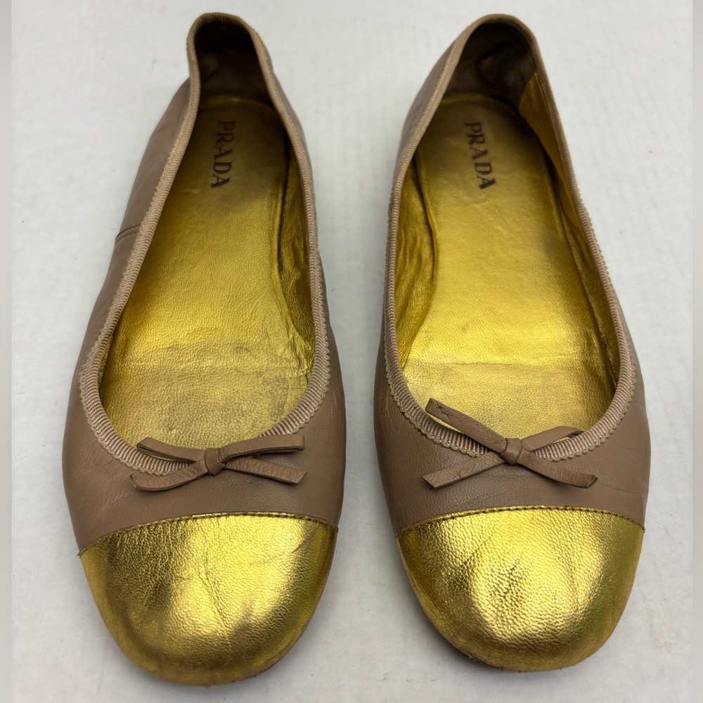 Prada Ballerina flats women SZ 37.5 - Picture 1 of 9